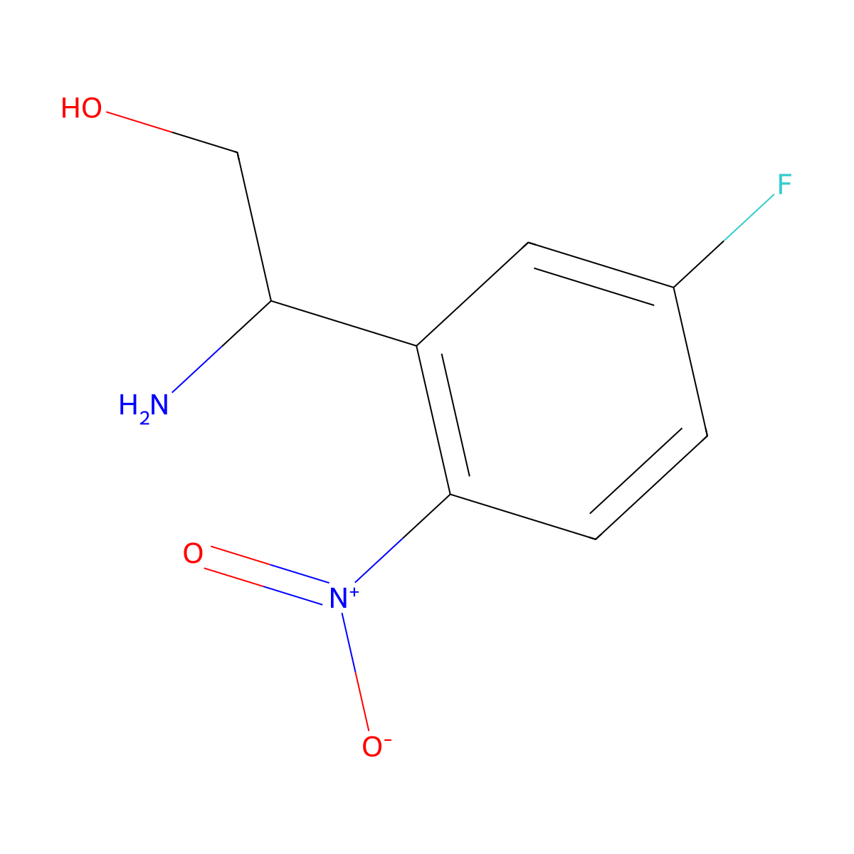 (2R)-2-Amino-2-(5-fluoro-2-nitrophenyl)ethan-1-OL molecular structure, CAS 1213873-80-3