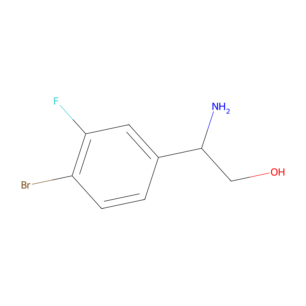 (s)-2-Amino-2-(4-bromo-3-fluorophenyl)ethan-1-ol molecular structure, CAS 1213873-85-8