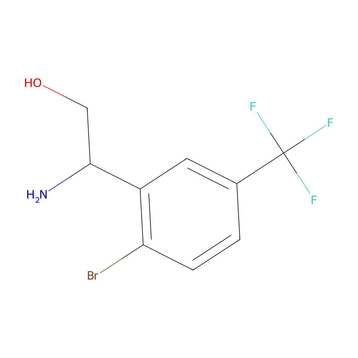 (r)-2-Amino-2-(2-bromo-5-(trifluoromethyl)phenyl)ethan-1-ol molecular structure, CAS 1213874-50-0