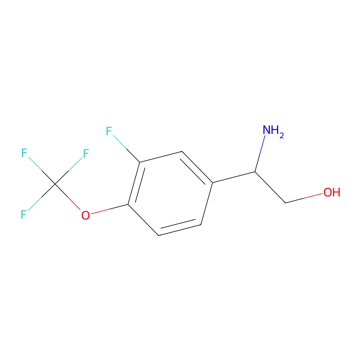 (R)-2-Amino-2-(3-fluoro-4-(trifluoromethoxy)phenyl)ethan-1-ol molecular structure, CAS 1213874-86-2