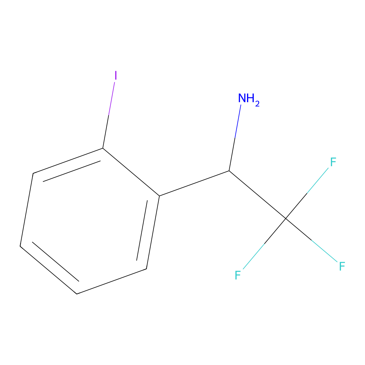 (1R)-2,2,2-Trifluoro-1-(2-iodophenyl)ethanamine molecular structure, CAS 1213880-73-9