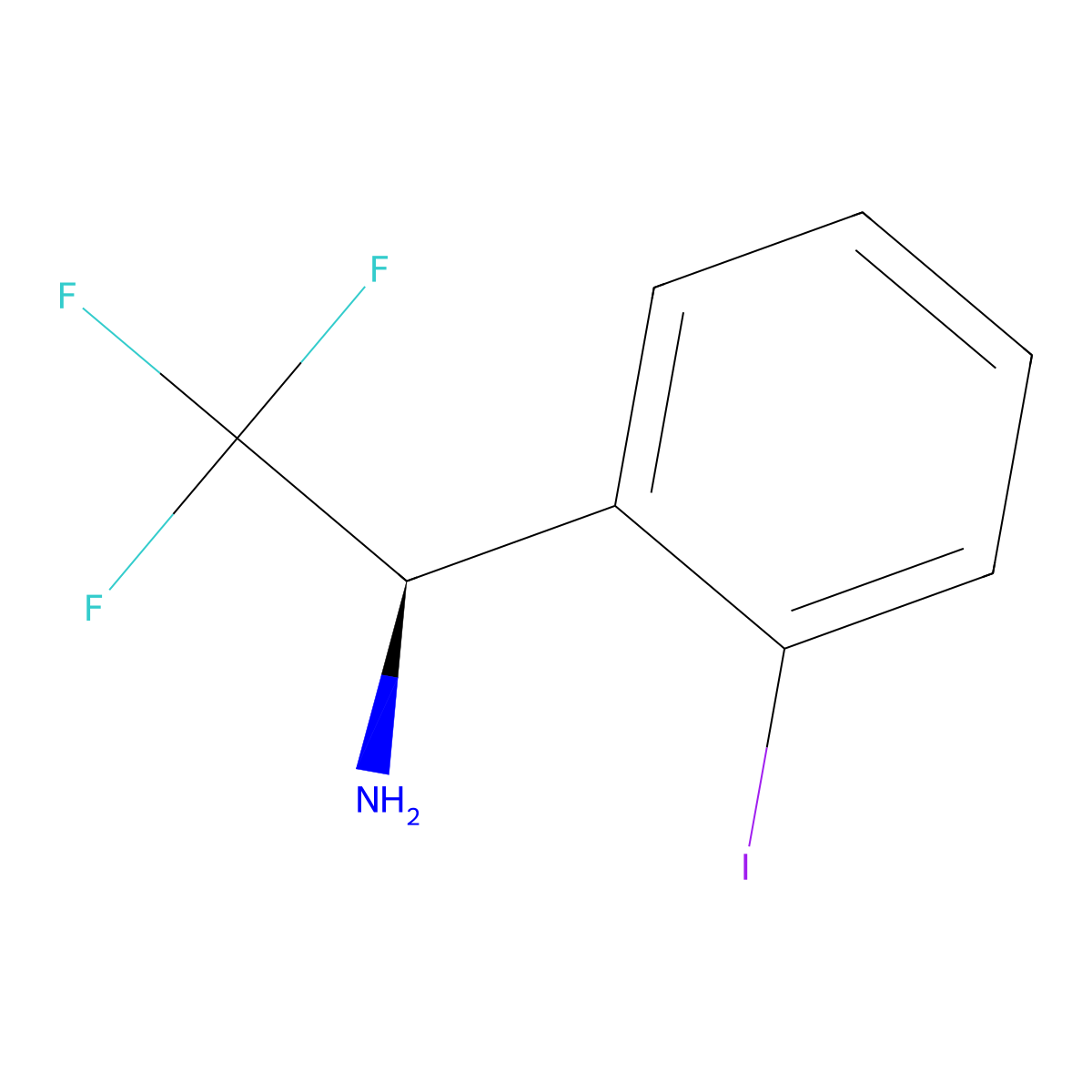 (1R)-2,2,2-Trifluoro-1-(2-iodophenyl)ethanamine molecular structure, CAS 1213880-73-9