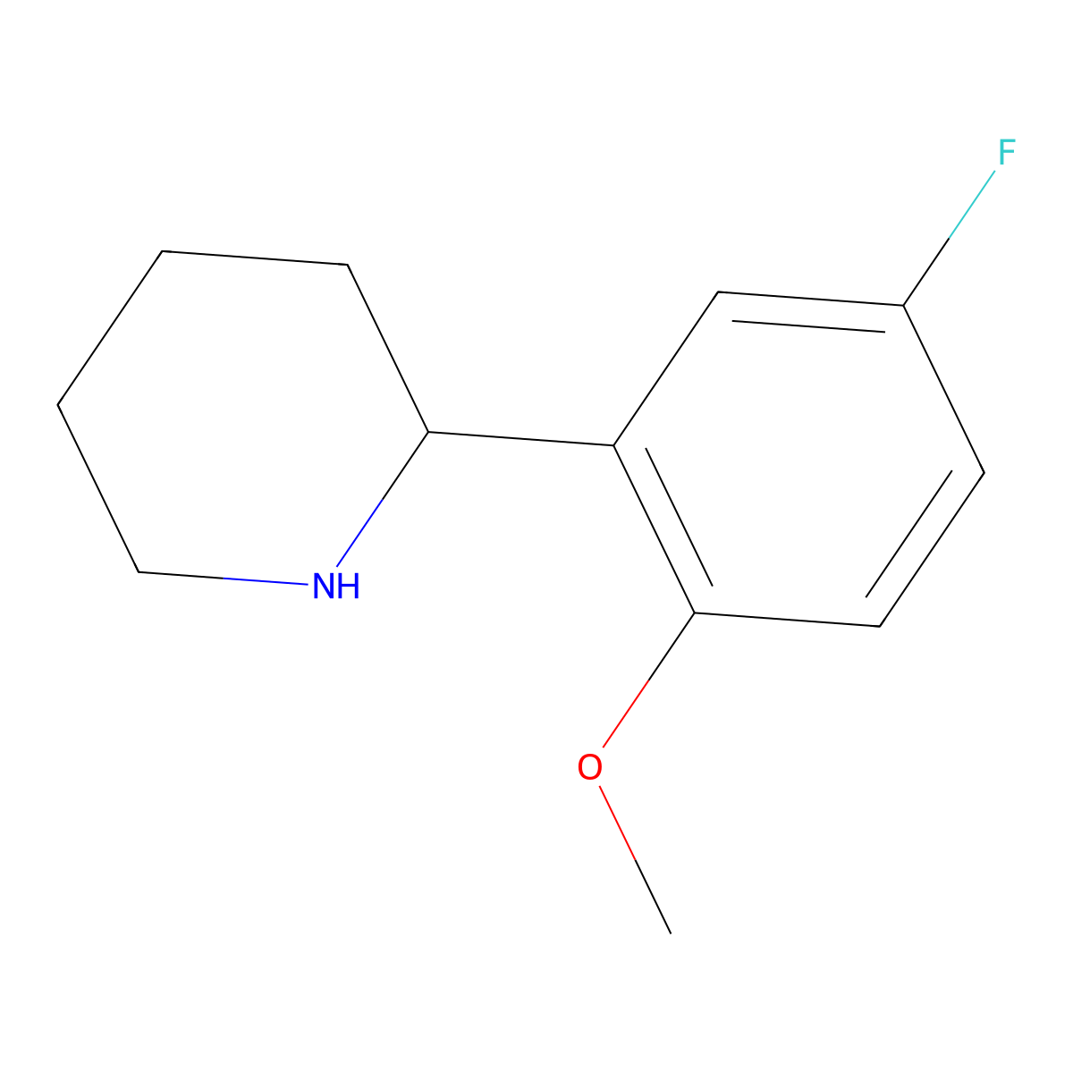 (S)-2-(5-Fluoro-2-methoxyphenyl)piperidine molecular structure, CAS 1213884-33-3