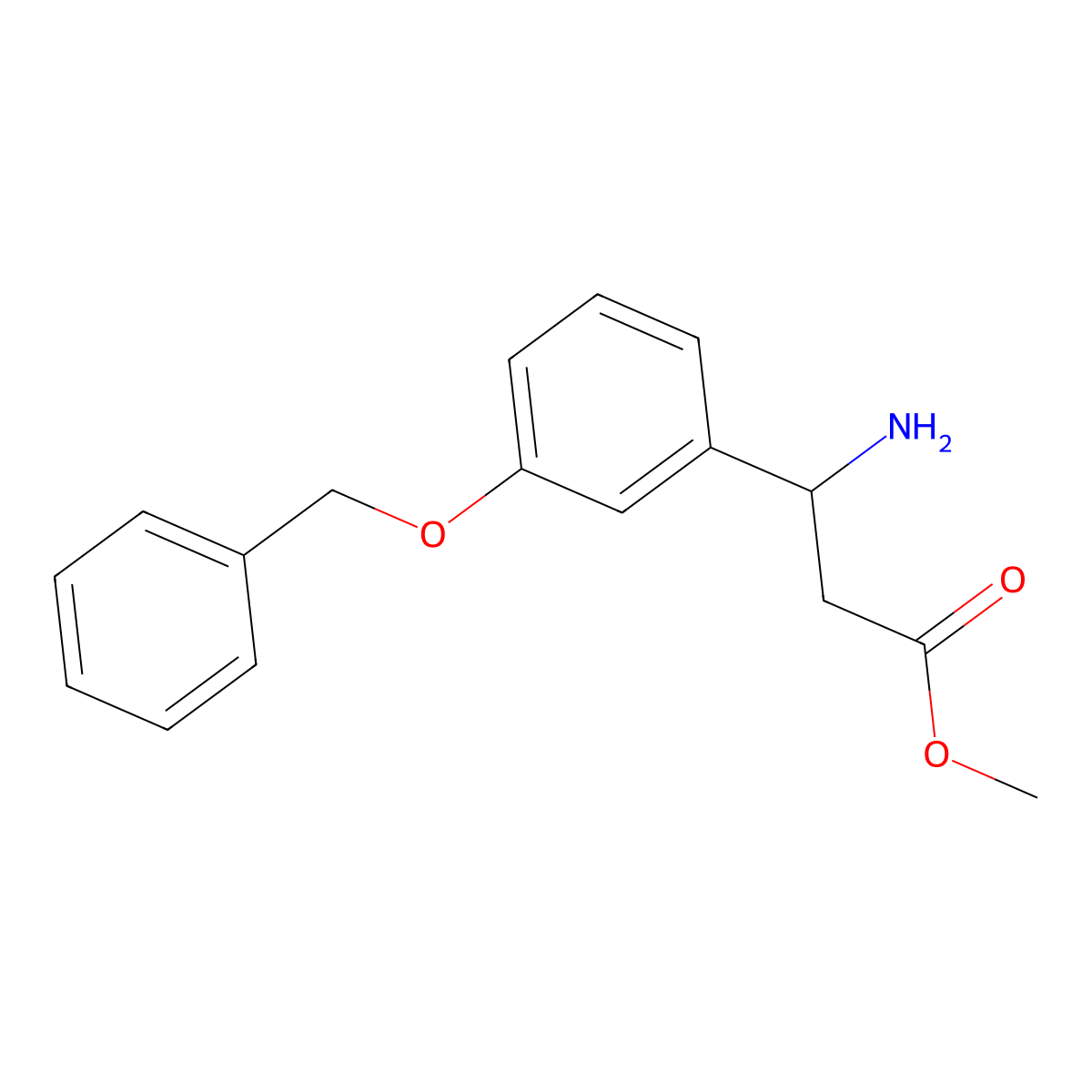 methyl (3S)-3-amino-3-[3-(benzyloxy)phenyl]propanoate molecular structure, CAS 1213884-72-0