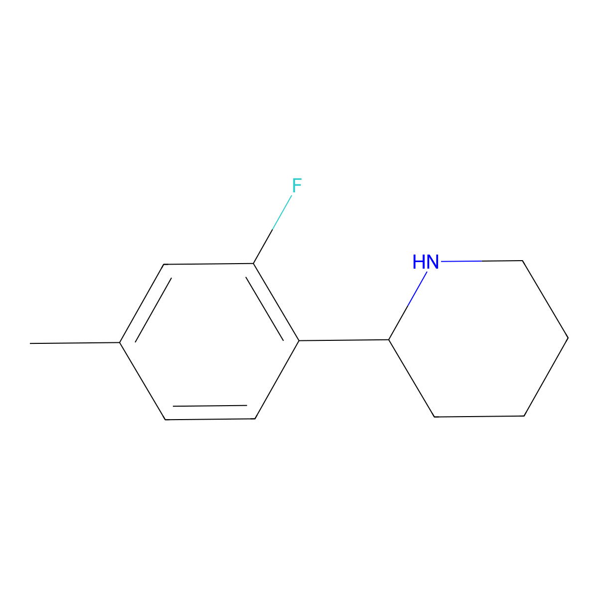 (S)-2-(2-Fluoro-4-methylphenyl)piperidine molecular structure, CAS 1213885-79-0