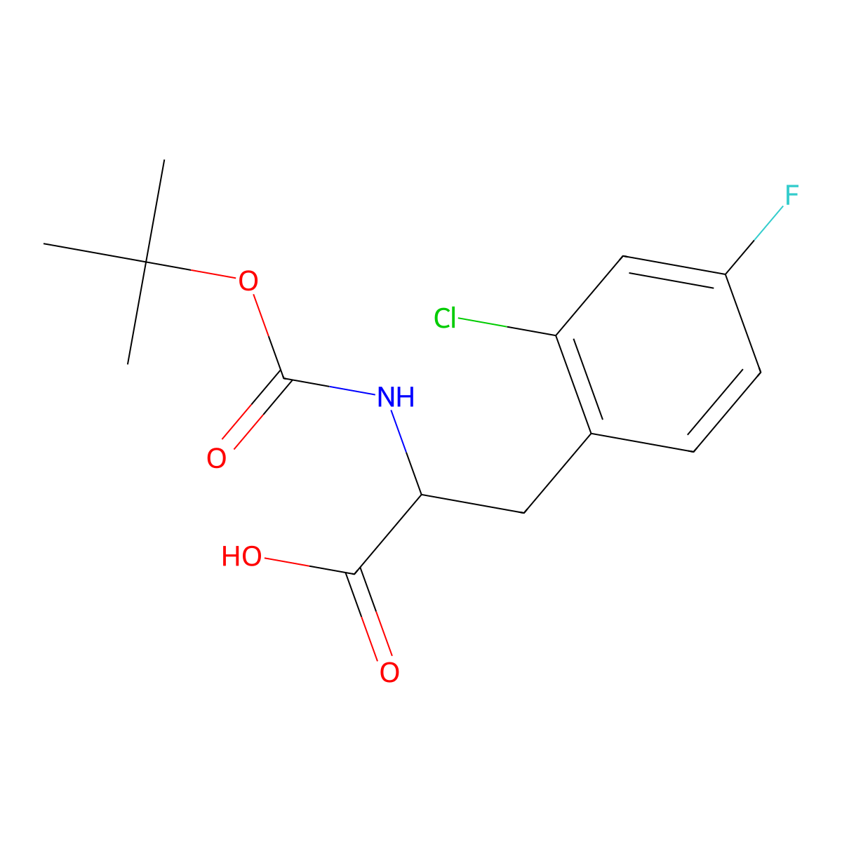 Boc-L-2-Chloro-4-fluorophe molecular structure, CAS 1213887-81-0