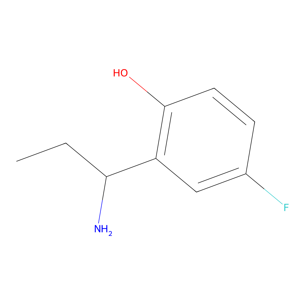 (S)-2-(1-Aminopropyl)-4-fluorophenol molecular structure, CAS 1213891-07-6
