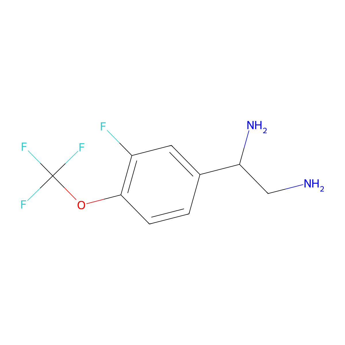 (1S)-1-[3-Fluoro-4-(trifluoromethoxy)phenyl]ethane-1,2-diamine molecular structure, CAS 1213892-77-3