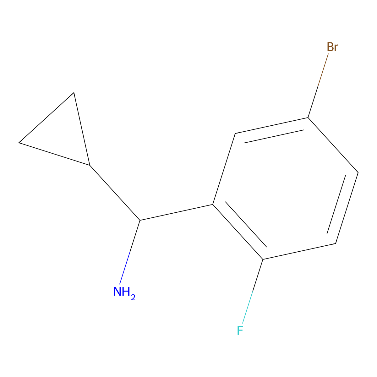 (R)-(5-Bromo-2-fluorophenyl)(cyclopropyl)methanamine molecular structure, CAS 1213896-54-8