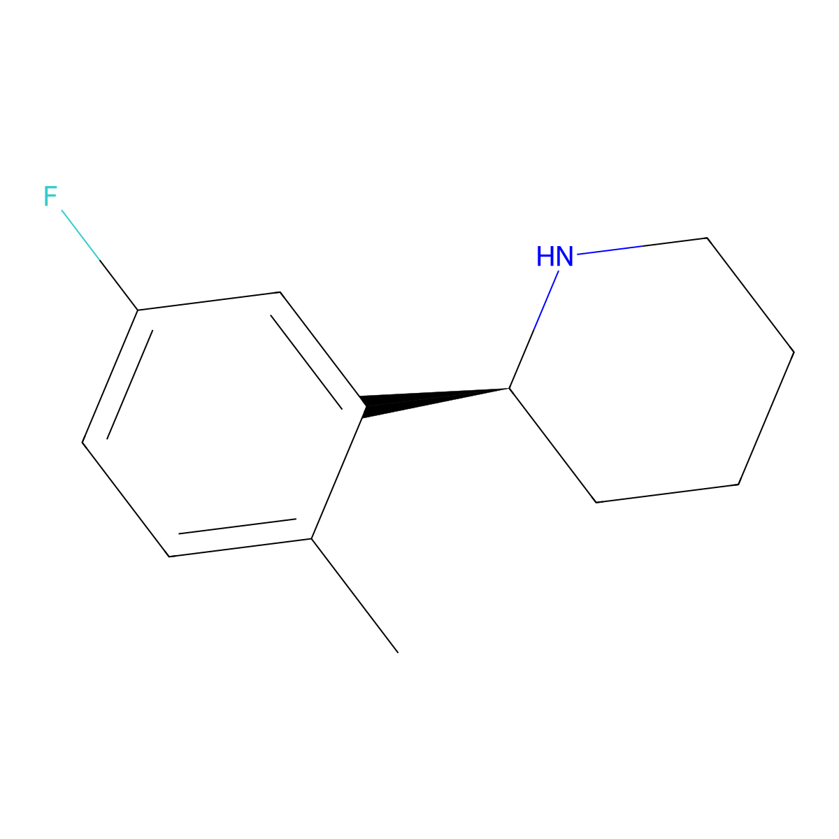 (S)-2-(5-Fluoro-2-methylphenyl)piperidine molecular structure, CAS 1213899-92-3