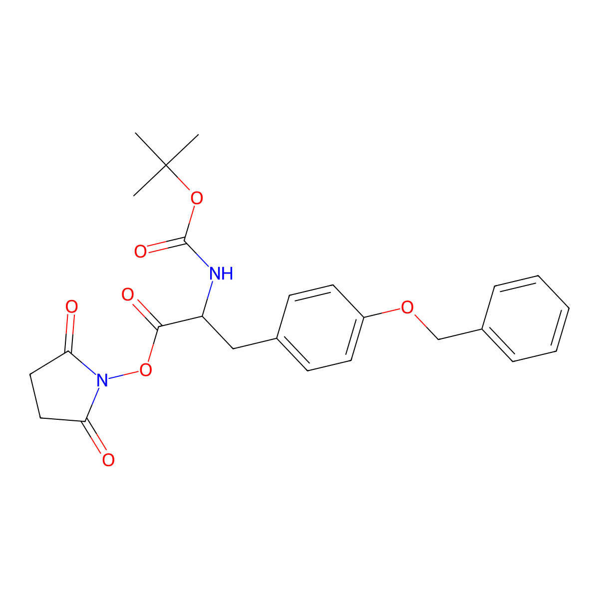 2,5-Dioxoazolidinyl (2R)-2-[(tert-butoxy)carbonylamino]-3-[4-(phenylmethoxy)phenyl]propanoate molecular structure, CAS 1213900-67-4