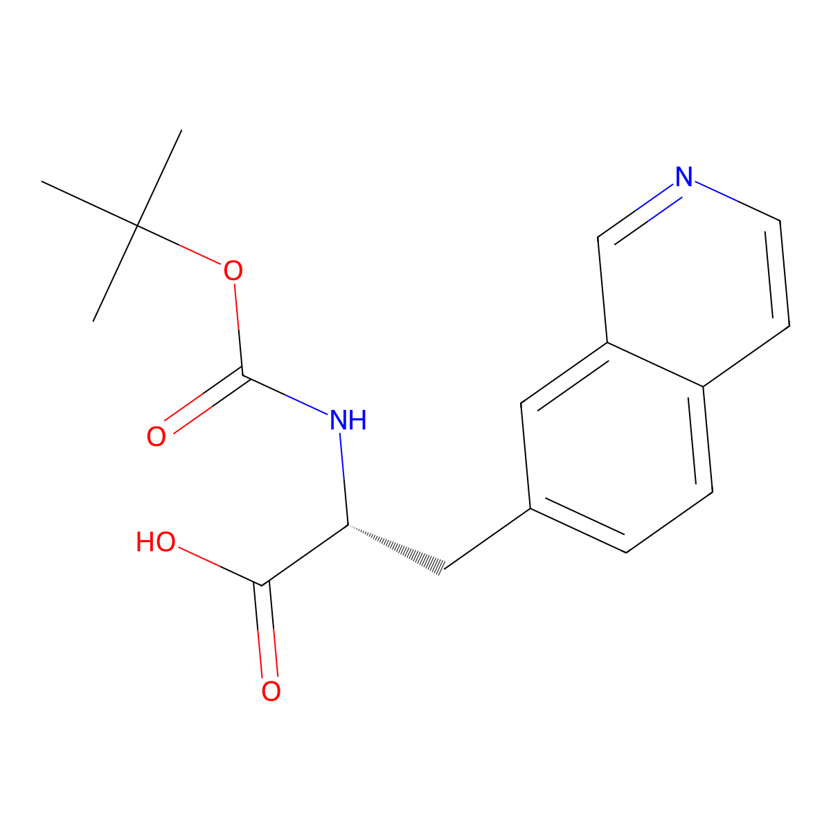 (R)-2-((tert-Butoxycarbonyl)amino)-3-(isoquinolin-7-yl)propanoic acid molecular structure, CAS 1213908-05-4