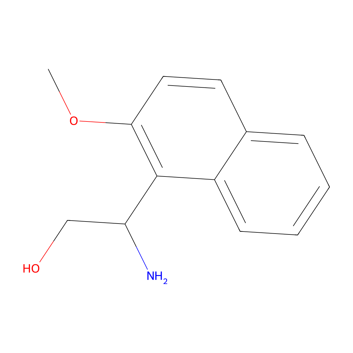 (2S)-2-amino-2-(2-methoxynaphthalen-1-yl)ethan-1-ol molecular structure, CAS 1213908-99-6