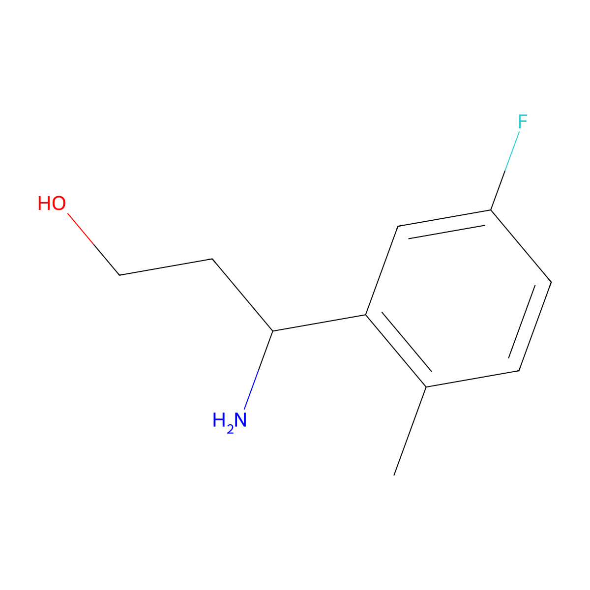 (R)-3-Amino-3-(5-fluoro-2-methylphenyl)propan-1-OL molecular structure, CAS 1213909-02-4