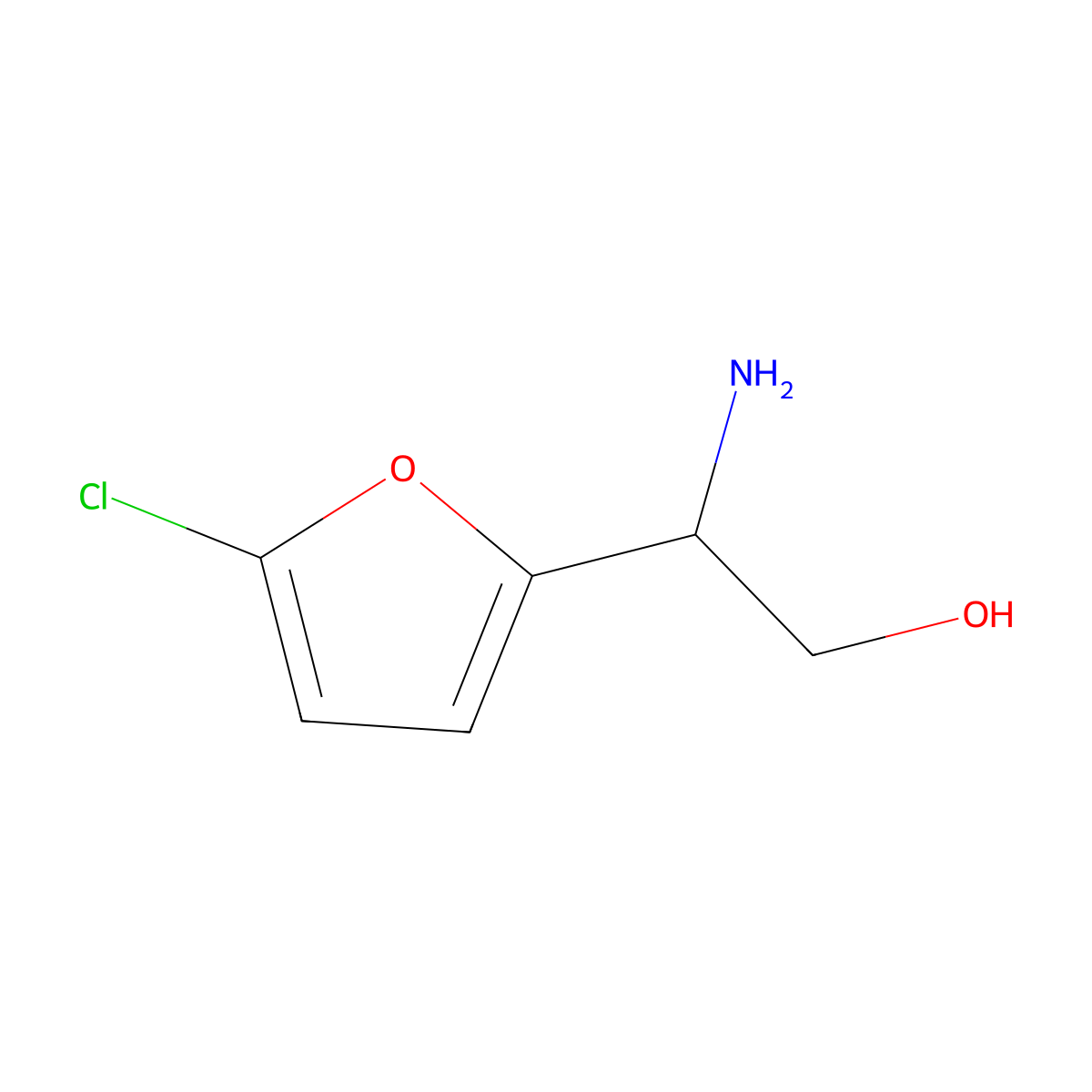 (2S)-2-amino-2-(5-chlorofuran-2-yl)ethan-1-ol molecular structure, CAS 1213911-94-4