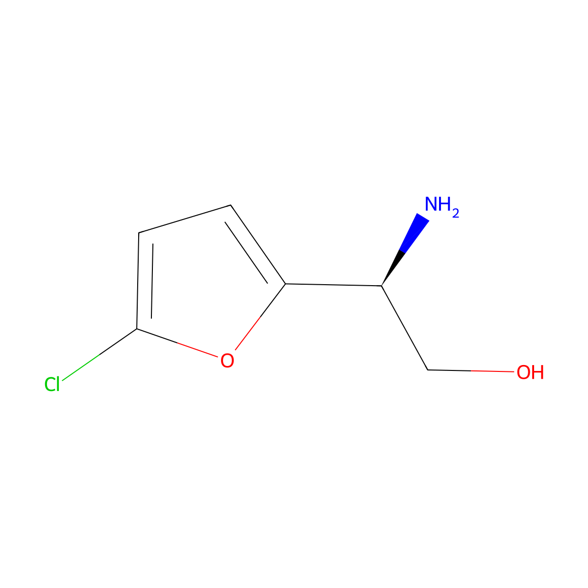 (2S)-2-amino-2-(5-chlorofuran-2-yl)ethan-1-ol molecular structure, CAS 1213911-94-4