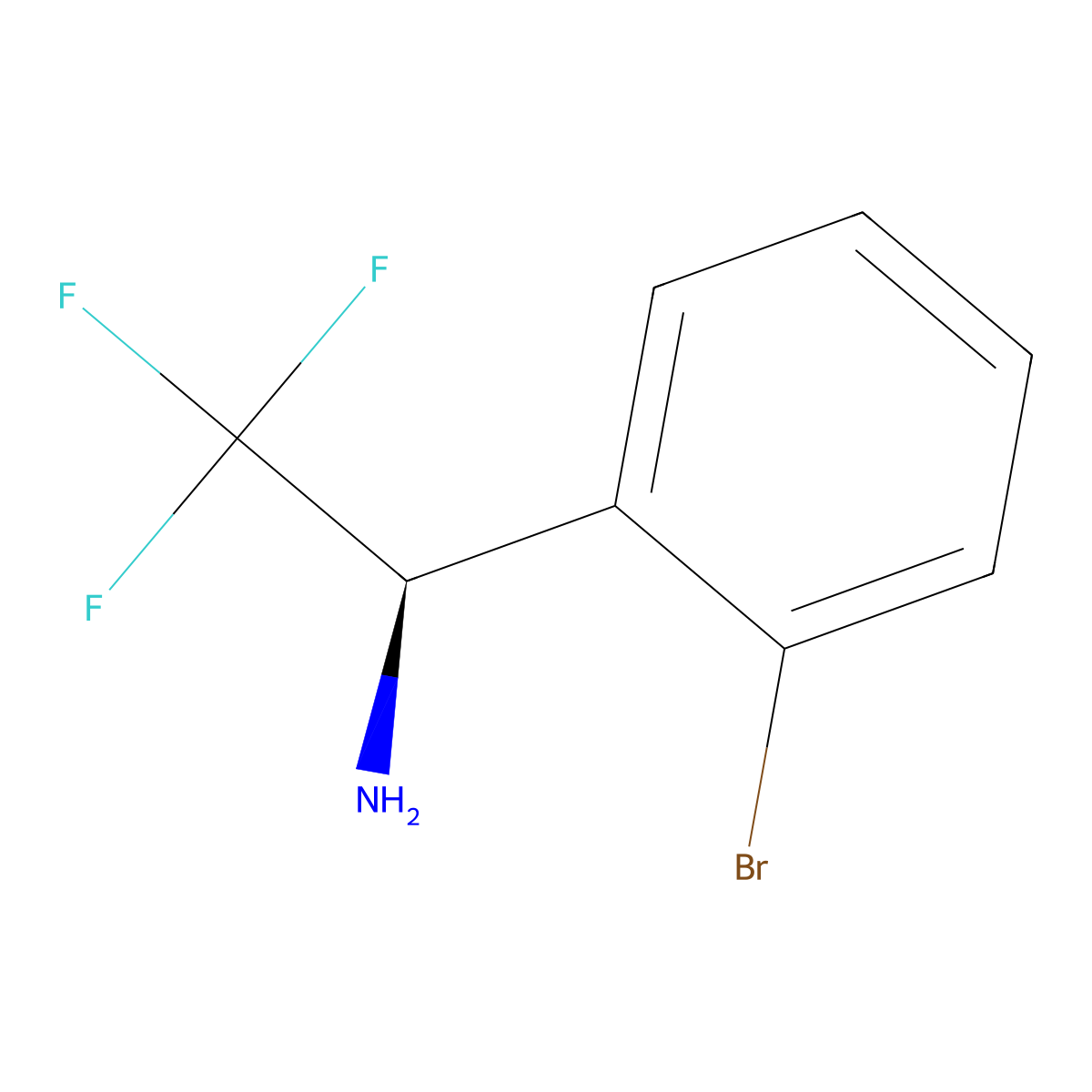 (R)-1-(2-bromophenyl)-2,2,2-trifluoroethan-1-amine molecular structure, CAS 1213913-82-6