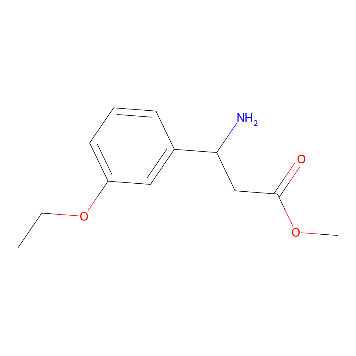 Methyl (s)-3-amino-3-(3-ethoxyphenyl)propanoate molecular structure, CAS 1213916-06-3