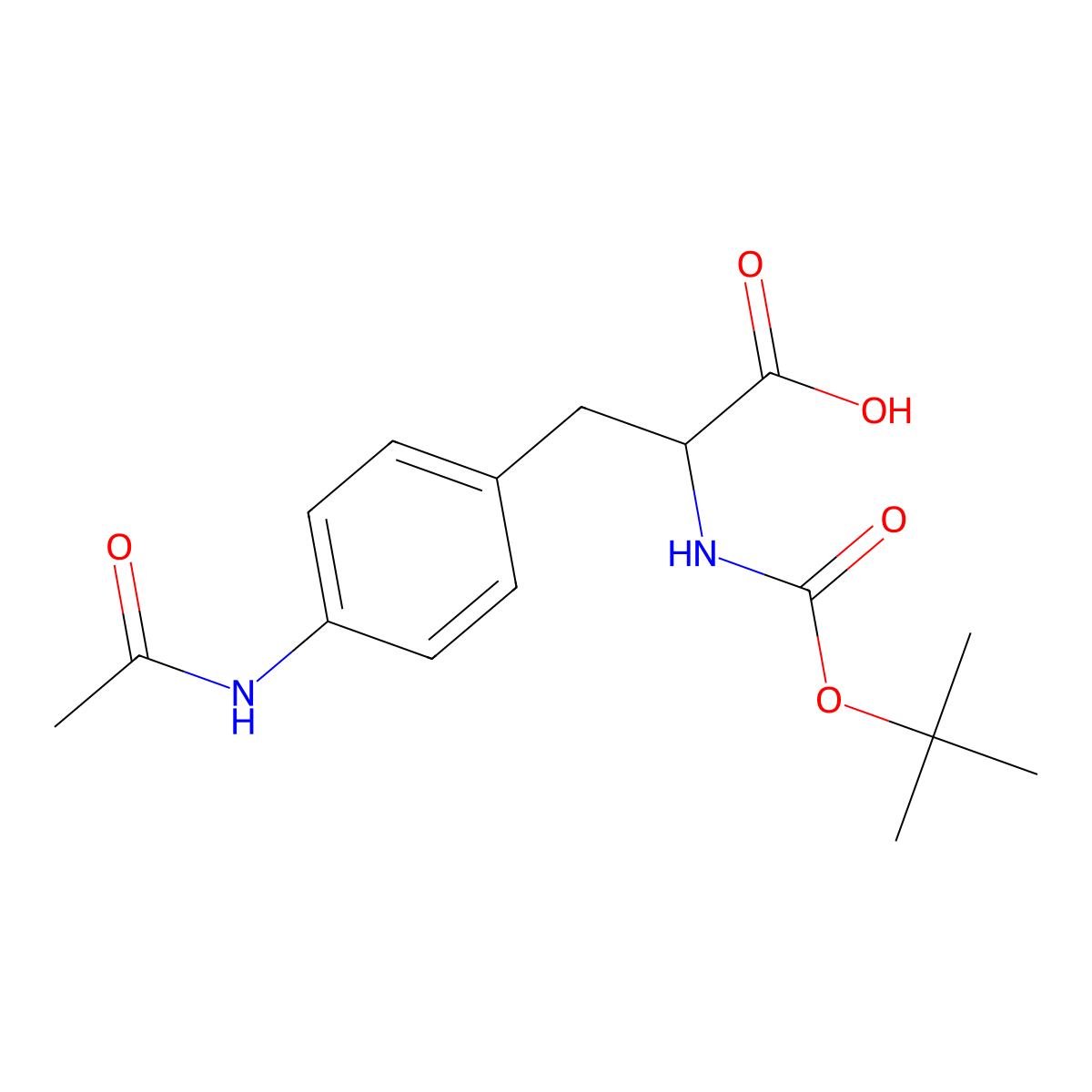 (R)-3-(4-Acetamidophenyl)-2-((tert-butoxycarbonyl)amino)propanoic acid molecular structure, CAS 1213917-89-5