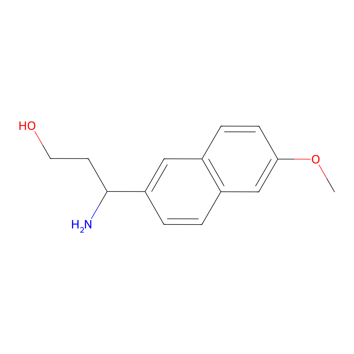 (3R)-3-amino-3-(6-methoxynaphthalen-2-yl)propan-1-ol molecular structure, CAS 1213918-52-5