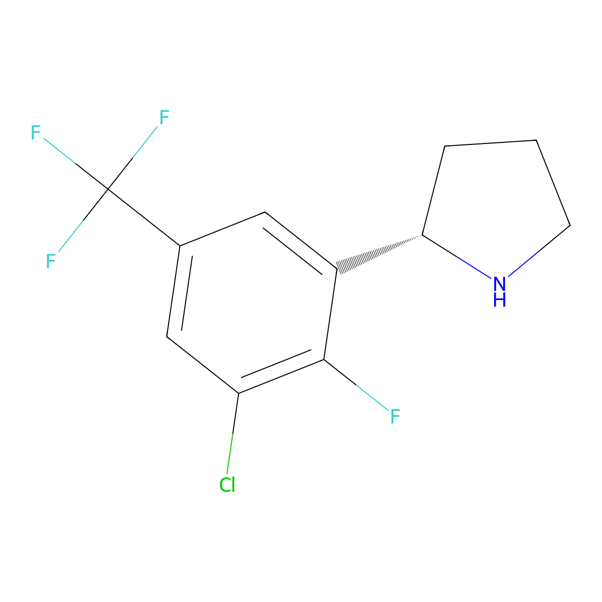 (S)-2-(3-Chloro-2-fluoro-5-(trifluoromethyl)phenyl)pyrrolidine molecular structure, CAS 1213920-72-9