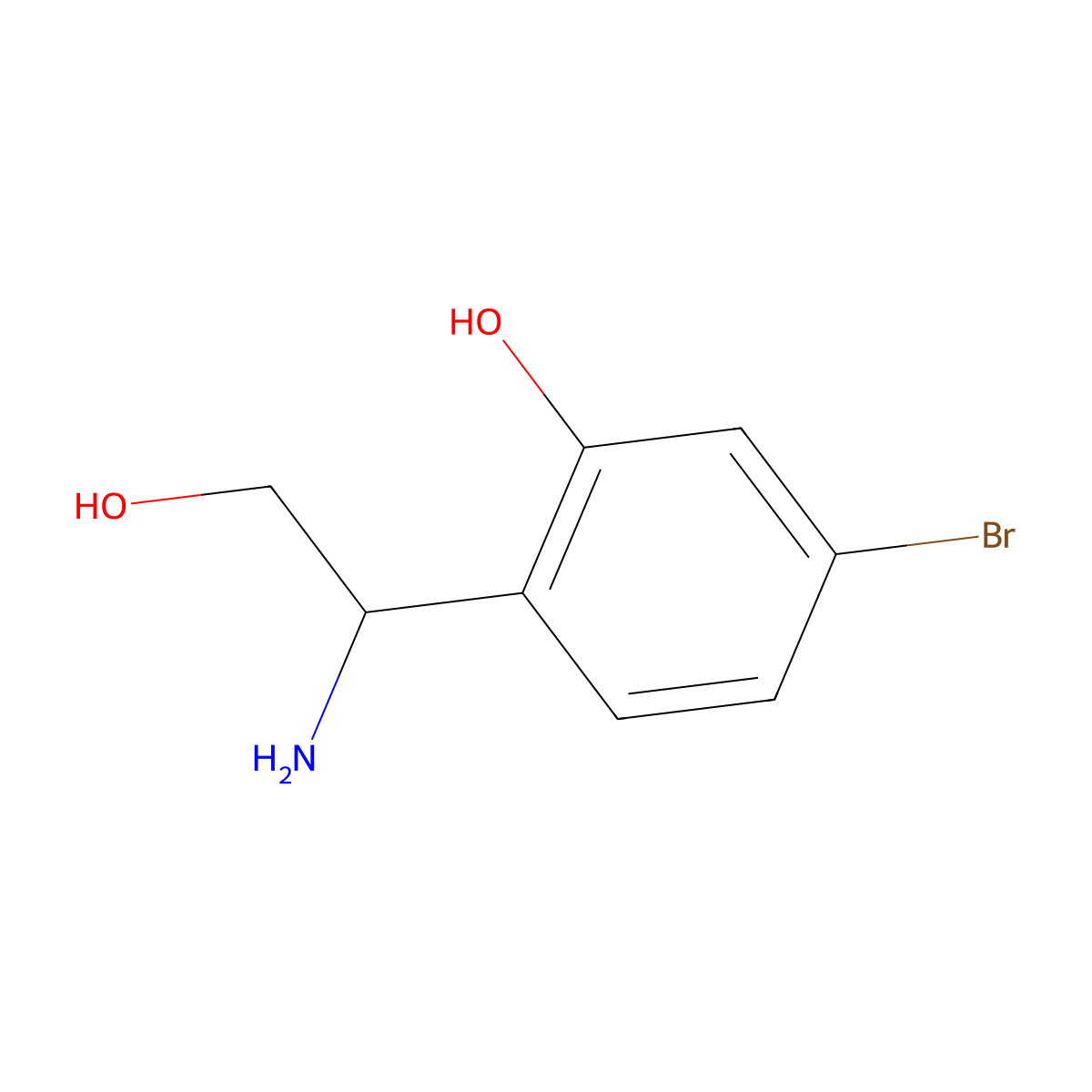 2-[(1R)-1-Amino-2-hydroxyethyl]-5-bromophenol molecular structure, CAS 1213922-61-2