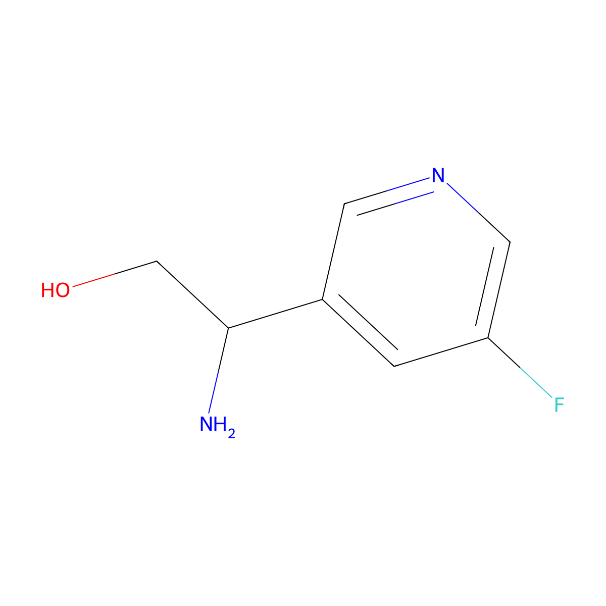 (2R)-2-amino-2-(5-fluoropyridin-3-yl)ethan-1-ol molecular structure, CAS 1213923-45-5