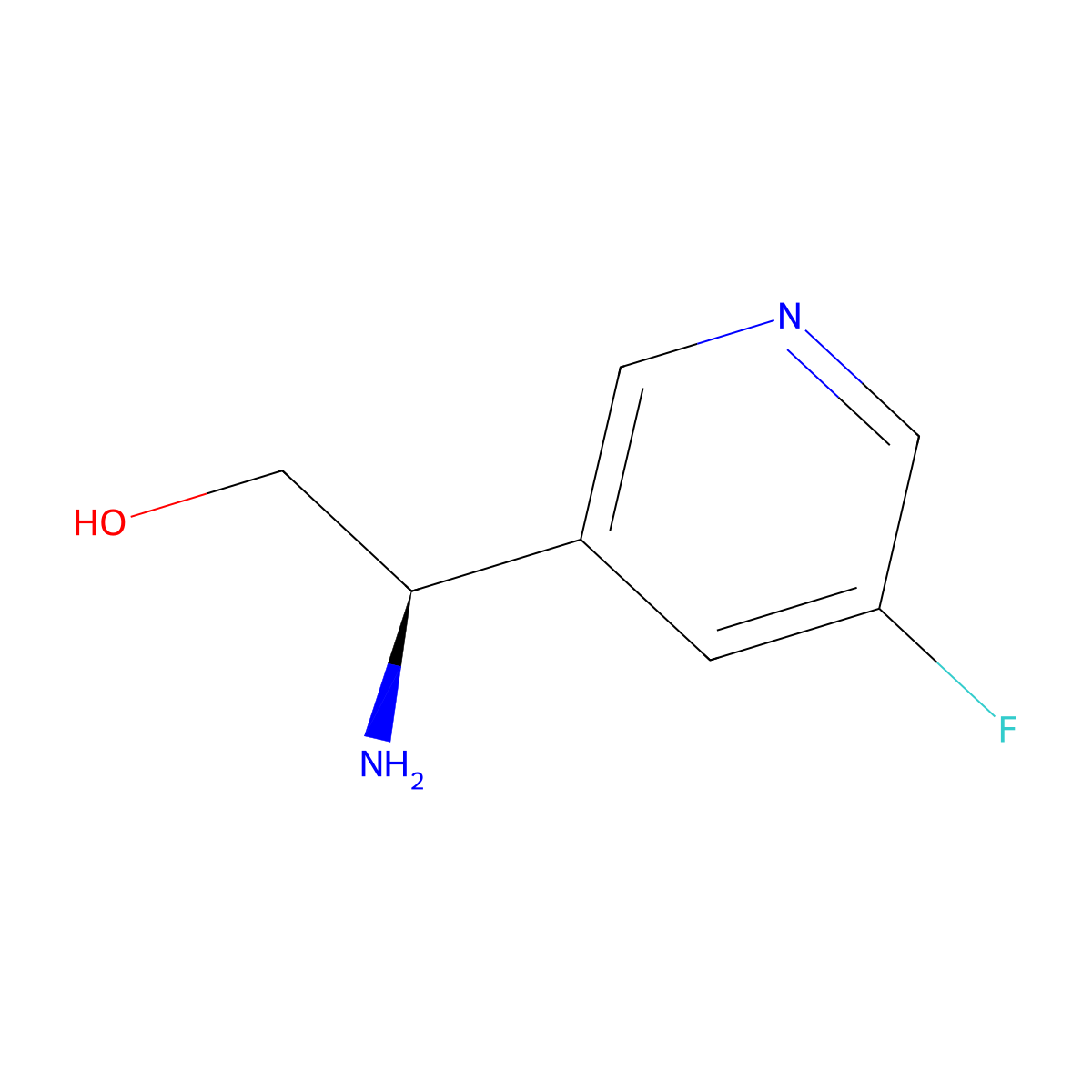 (2R)-2-amino-2-(5-fluoropyridin-3-yl)ethan-1-ol molecular structure, CAS 1213923-45-5