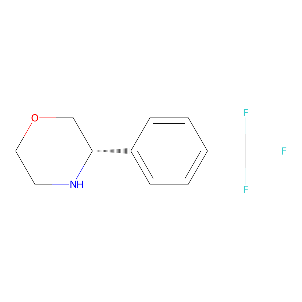 (3S)-3-(4-(trifluoromethyl)phenyl)morpholine molecular structure, CAS 1213924-94-7
