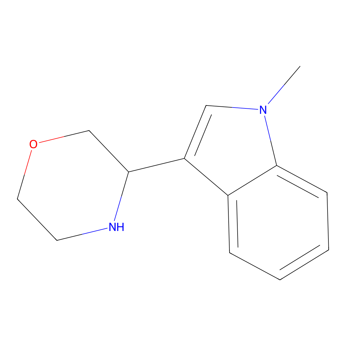 1-Methyl-3-(3S)-3-morpholinyl-1H-indole molecular structure, CAS 1213925-69-9