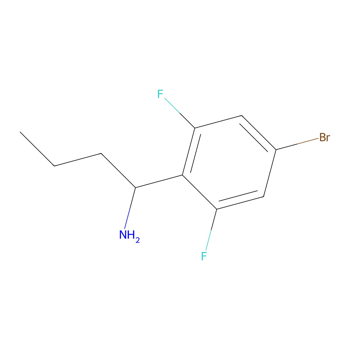 (R)-1-(4-Bromo-2,6-difluorophenyl)butan-1-amine molecular structure, CAS 1213926-04-5