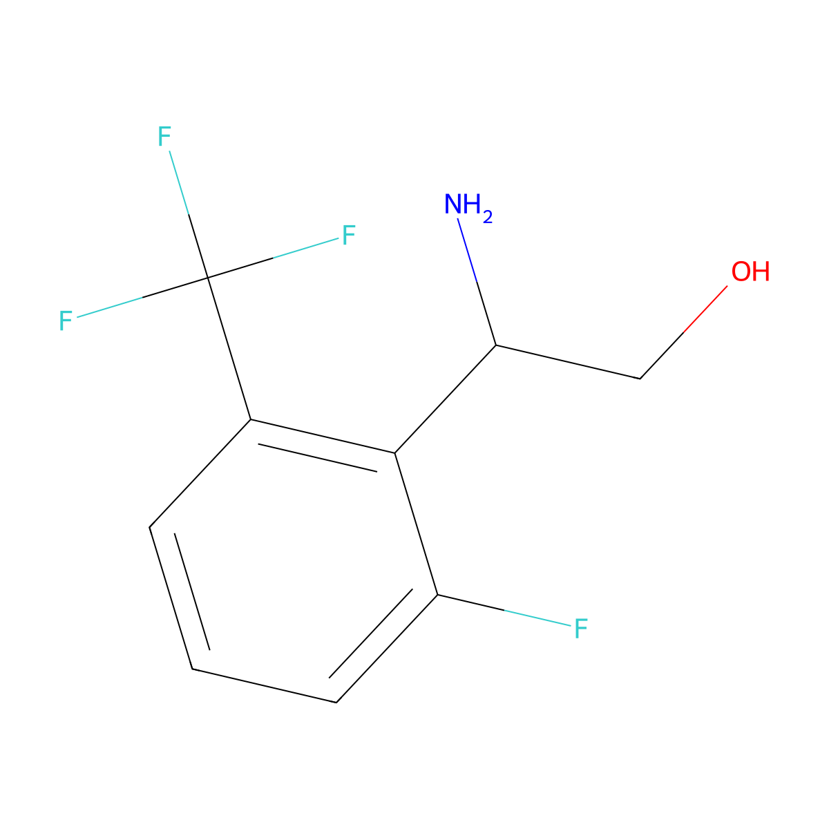 (2R)-2-amino-2-[6-fluoro-2-(trifluoromethyl)phenyl]ethan-1-ol molecular structure, CAS 1213930-04-1