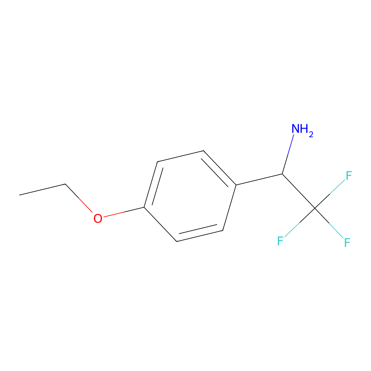 (1S)-1-(4-ethoxyphenyl)-2,2,2-trifluoroethan-1-amine molecular structure, CAS 1213930-81-4