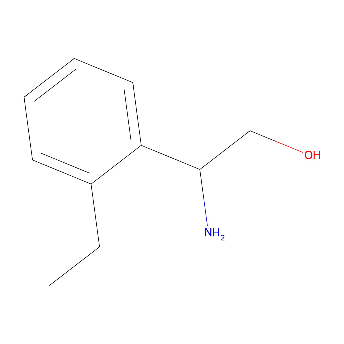 (2R)-2-Amino-2-(2-ethylphenyl)ethan-1-OL molecular structure, CAS 1213931-75-9