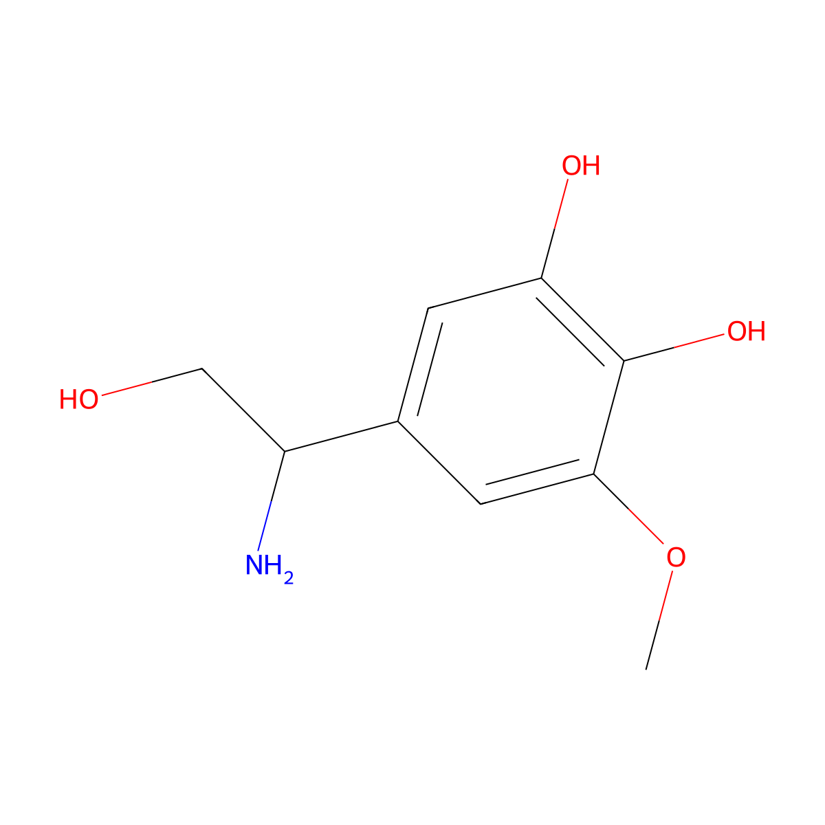 (s)-5-(1-Amino-2-hydroxyethyl)-3-methoxybenzene-1,2-diol molecular structure, CAS 1213932-12-7