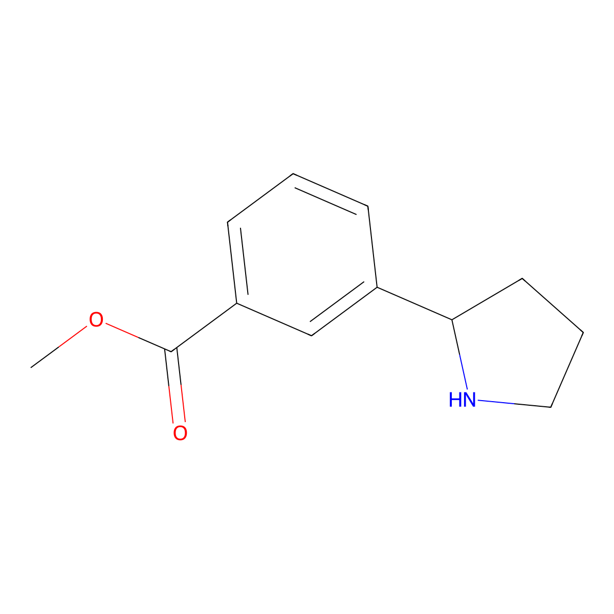 (S)-Methyl 3-(pyrrolidin-2-yl)benzoate molecular structure, CAS 1213933-05-1