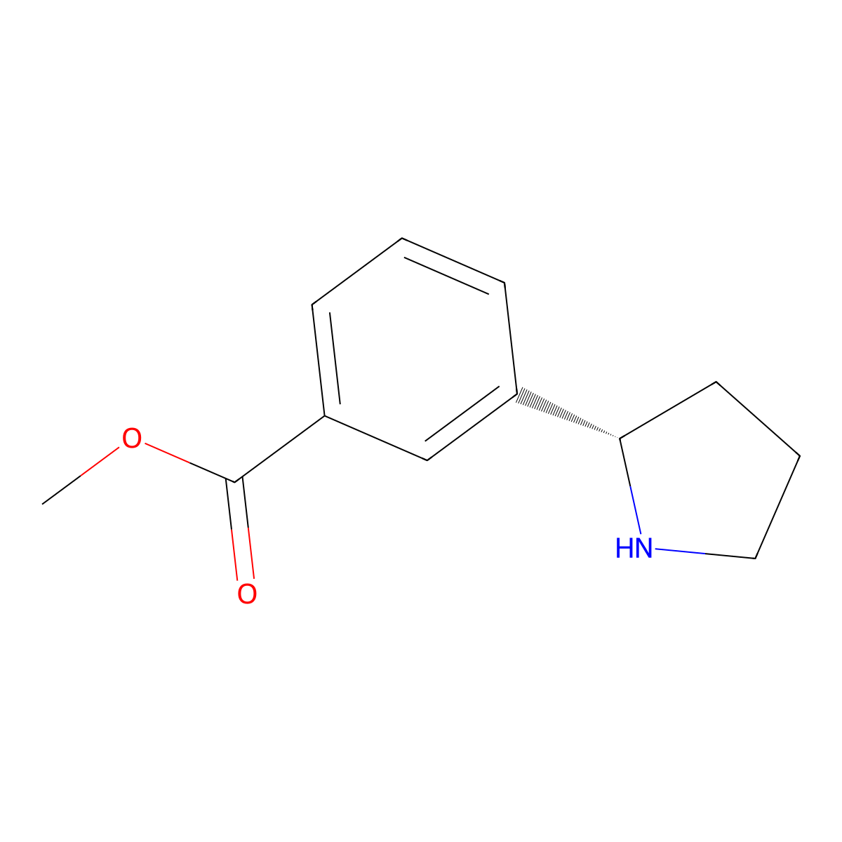 (S)-Methyl 3-(pyrrolidin-2-yl)benzoate molecular structure, CAS 1213933-05-1
