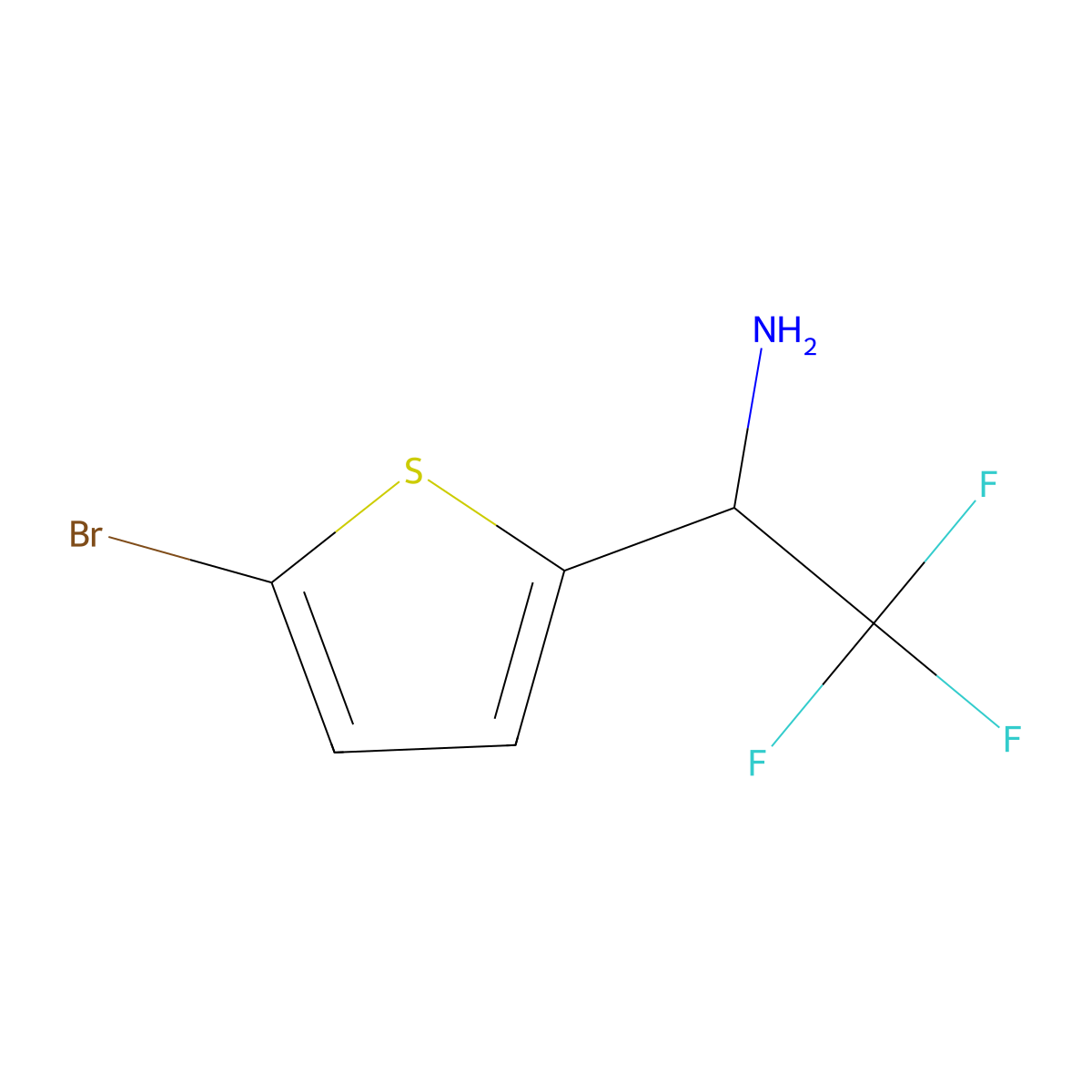 (1S)-1-(5-bromo-2-thienyl)-2,2,2-trifluoro-ethanamine molecular structure, CAS 1213933-52-8