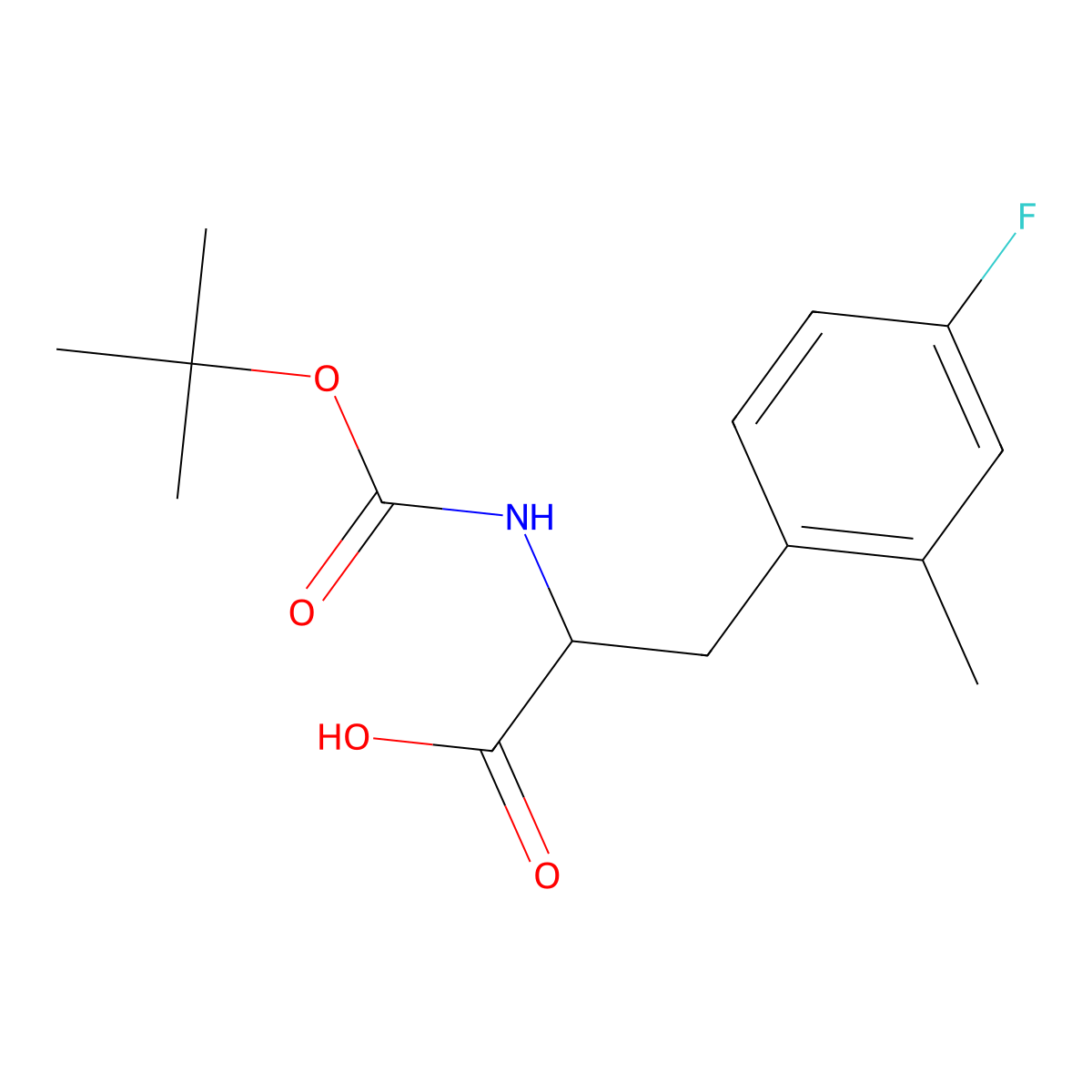 Boc-L-2-methyl-4-fluorophe molecular structure, CAS 1213938-19-2
