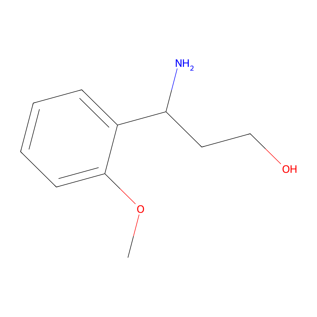 (3S)-3-amino-3-(2-methoxyphenyl)propan-1-ol molecular structure, CAS 1213938-48-7