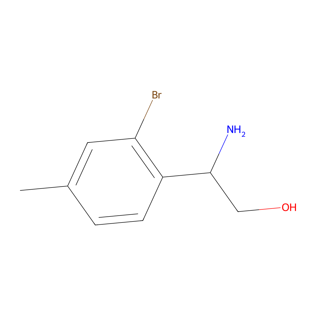 (2R)-2-Amino-2-(2-bromo-4-methylphenyl)ethan-1-OL molecular structure, CAS 1213938-63-6