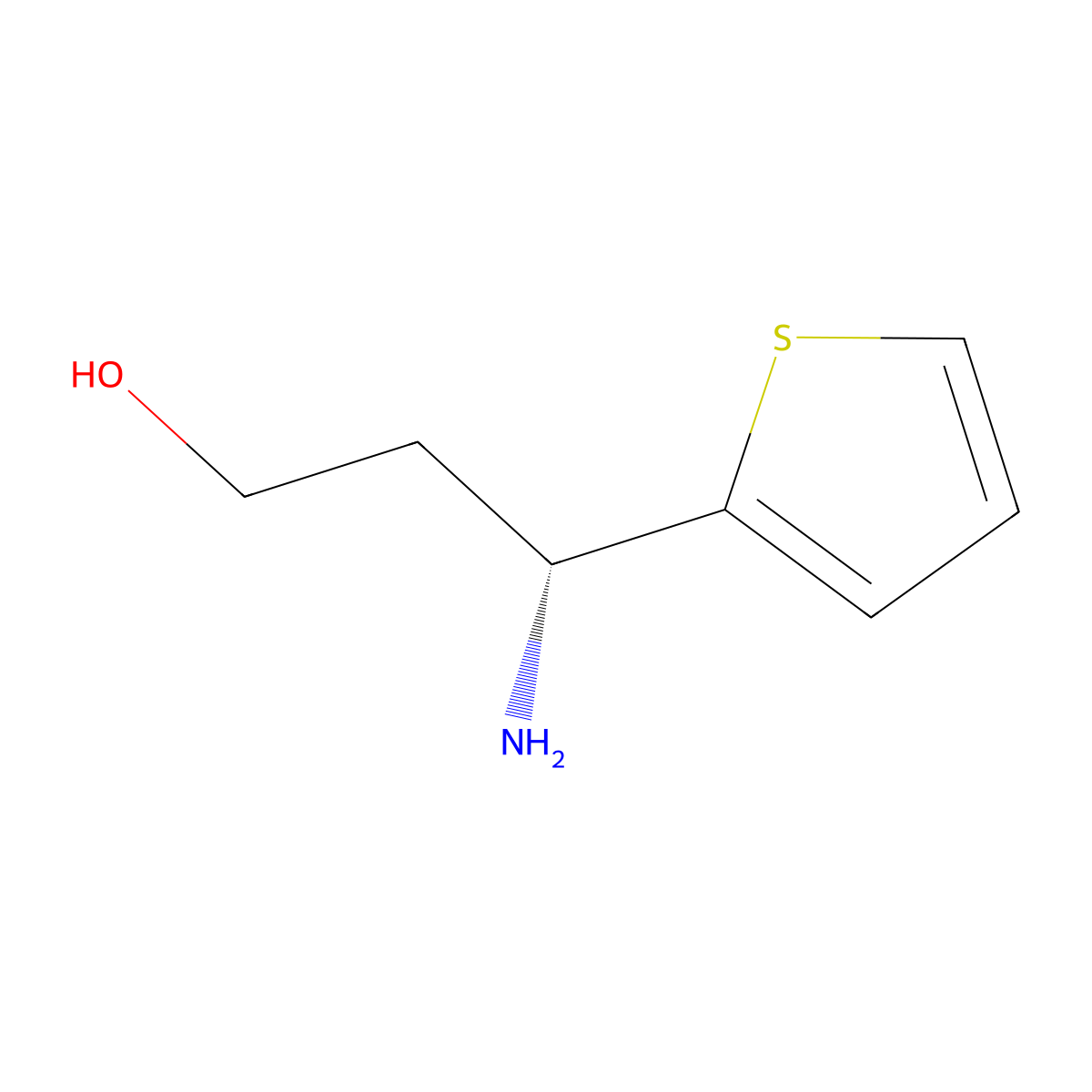 (3R)-3-Amino-3-(2-thienyl)propan-1-OL molecular structure, CAS 1213939-53-7