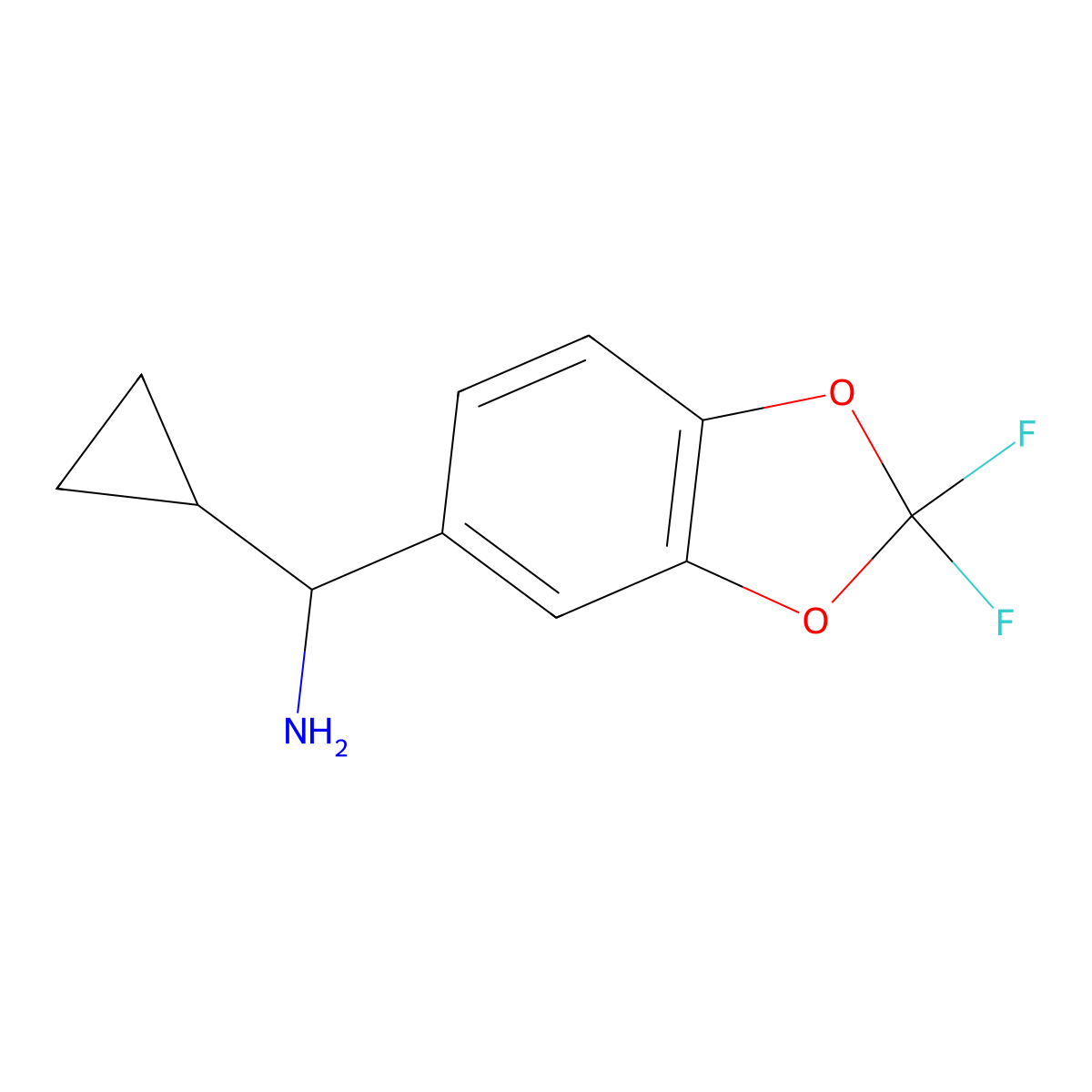 (R)-Cyclopropyl(2,2-difluorobenzo[d][1,3]dioxol-5-yl)methanamine molecular structure, CAS 1213939-77-5
