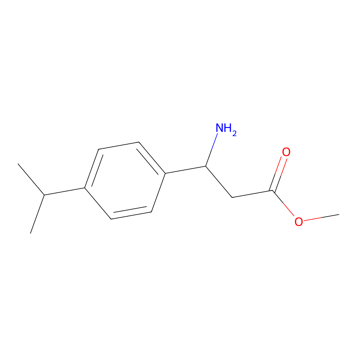 Methyl (s)-3-amino-3-(4-isopropylphenyl)propanoate molecular structure, CAS 1213940-30-7