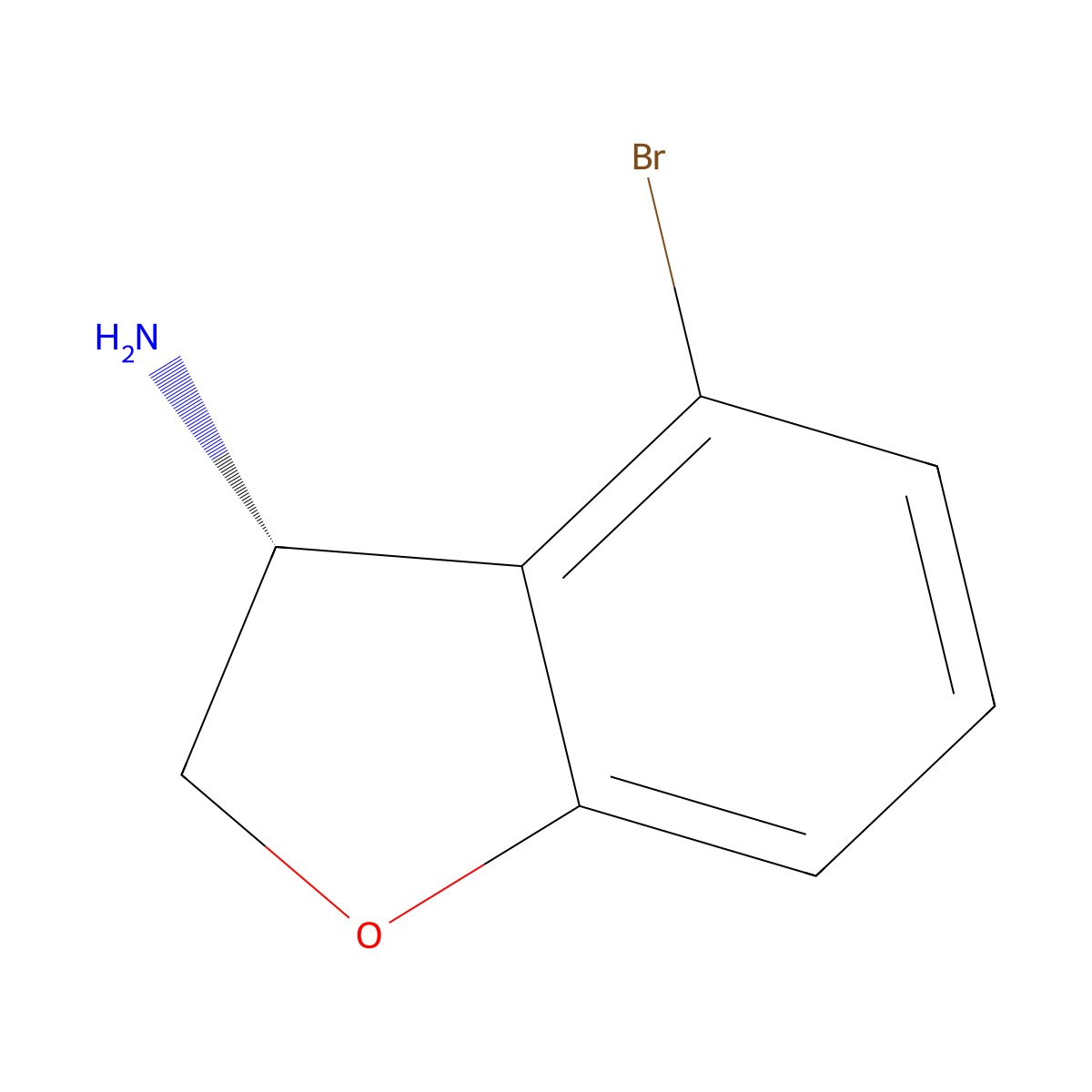 (R)-4-Bromo-2,3-dihydrobenzofuran-3-amine molecular structure, CAS 1213941-82-2