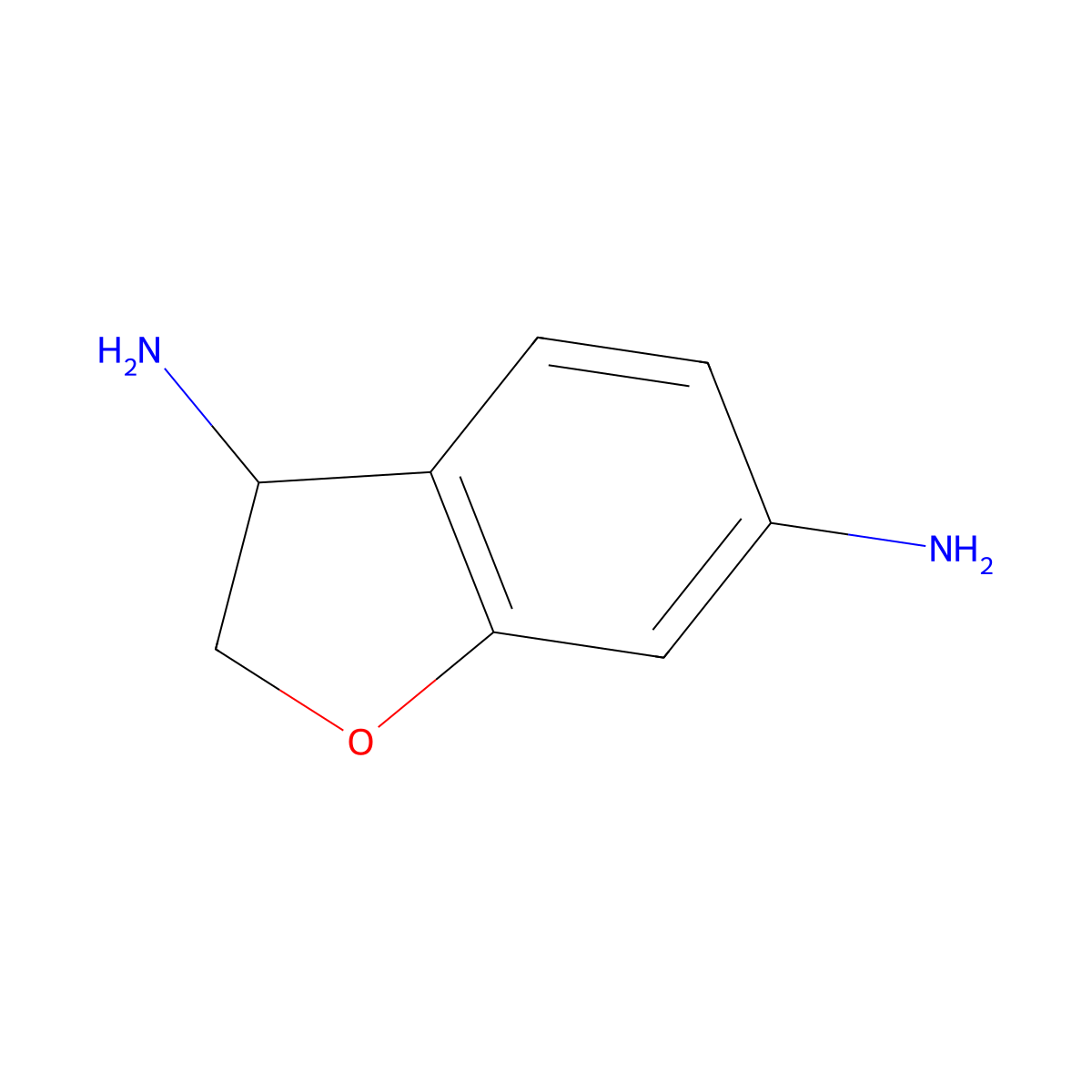 (3R)-2,3-Dihydro-1-benzofuran-3,6-diamine molecular structure, CAS 1213945-96-0