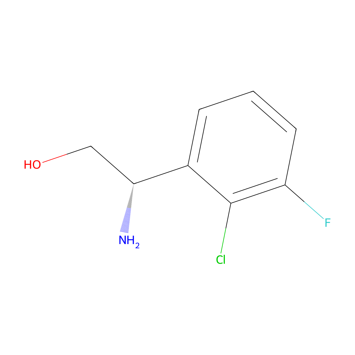 (2S)-2-Amino-2-(2-chloro-3-fluorophenyl)ethan-1-OL molecular structure, CAS 1213946-27-0