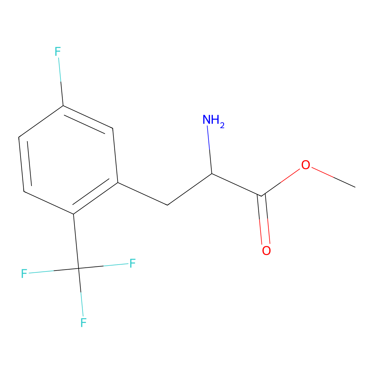 Methyl 3-fluoro-6-(trifluoromethyl)-D-phenylalaninate molecular structure, CAS 1213946-28-1
