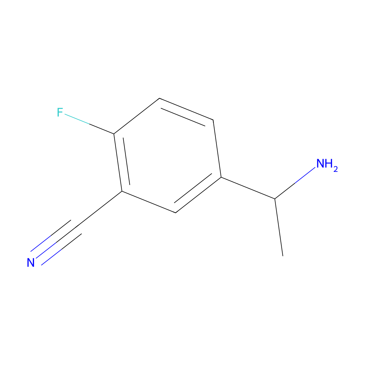5-[(1R)-1-aminoethyl]-2-fluorobenzonitrile molecular structure, CAS 1213947-58-0