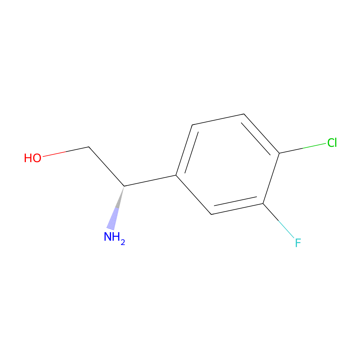 (S)-2-Amino-2-(4-chloro-3-fluorophenyl)ethanol molecular structure, CAS 1213947-78-4